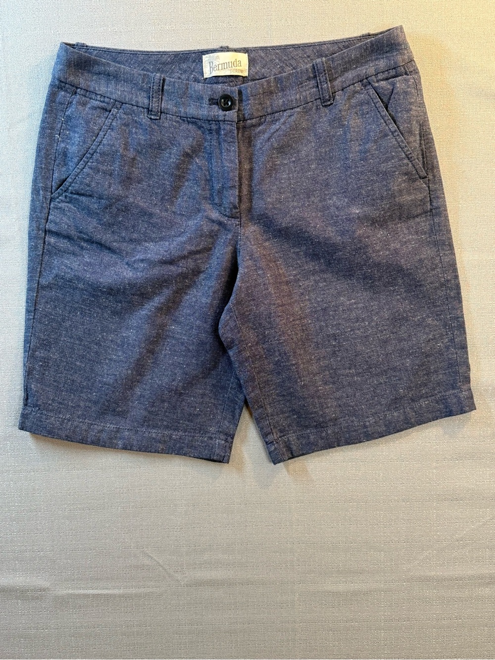 J. Crew Chambray Bermuda Shorts in Blue